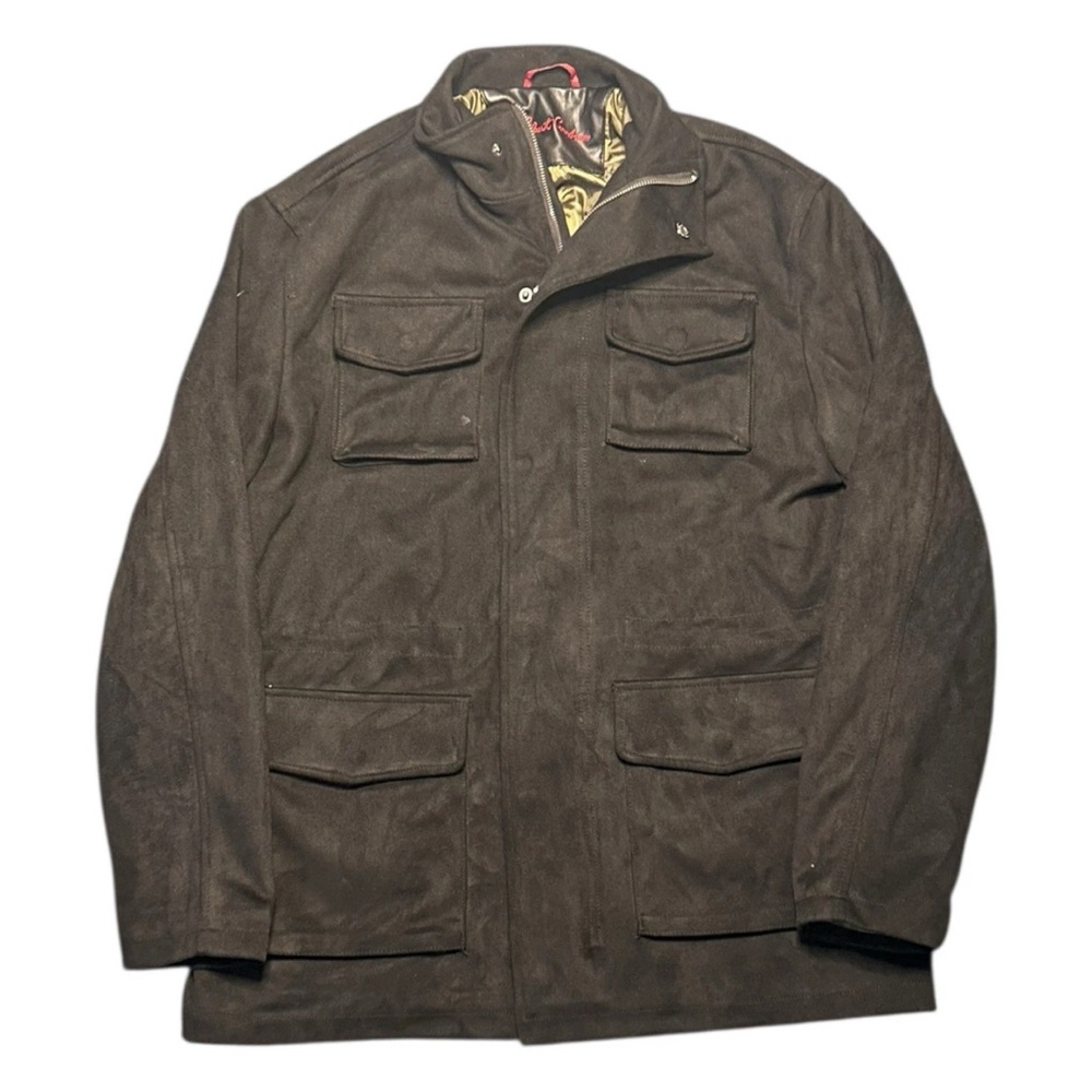Robert Graham Vegan Suede Field Jacket Men’s Black Size L Large